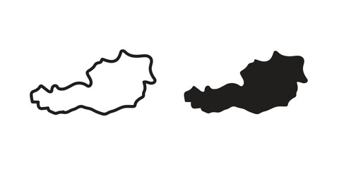 Fototapeta premium Austria icon set, line and black glyph style for food app website.