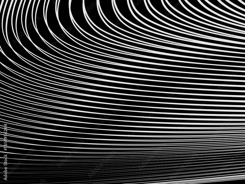 Aufkleber abstract art geometric white background with abstract 3d black lines. black and white optical illusi