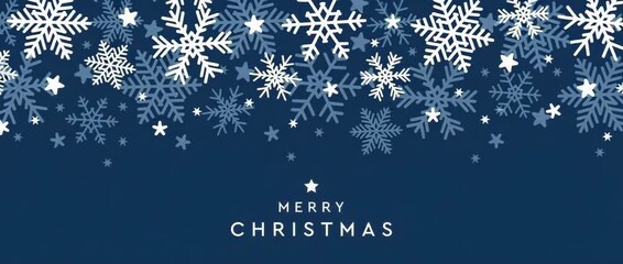 fallen snowflake border blue christmas background illustrated animation - Powered by Adobe