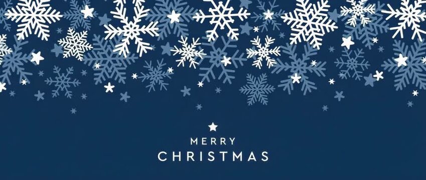 fallen snowflake border blue christmas background illustrated animation