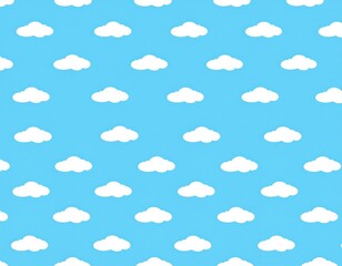 Simple repeating pattern of clouds on a light blue background