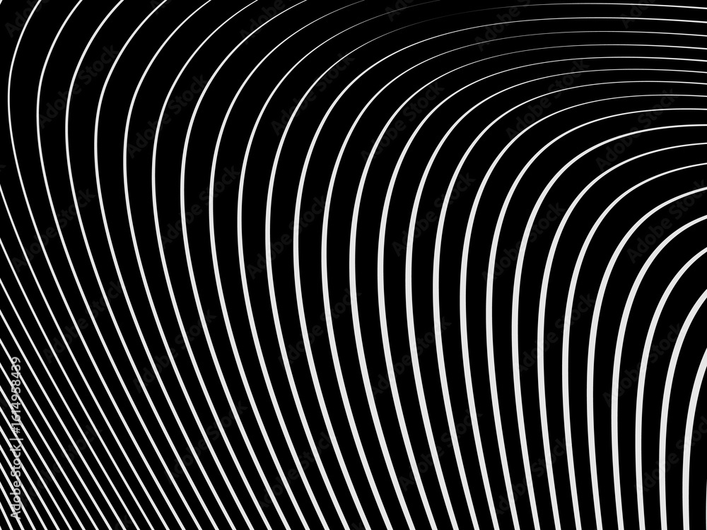Aufkleber abstract art geometric white background with abstract 3d black lines. black and white optical illusi