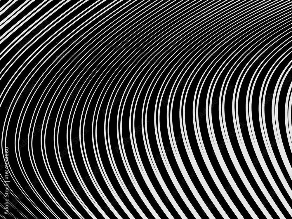 Aufkleber abstract art geometric white background with abstract 3d black lines. black and white optical illusi