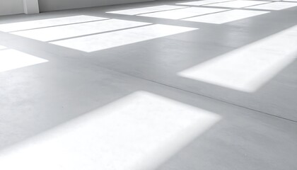 Bright light and shadow pattern on cement floor