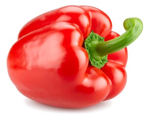 Red bell pepper, whole, isolated