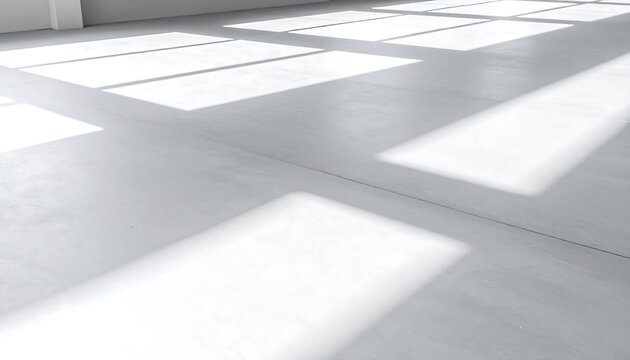 Bright light and shadow pattern on cement floor