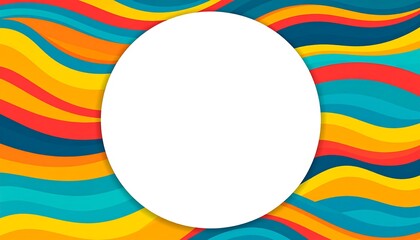 Obraz premium Vibrant wavy background with a large white circle
