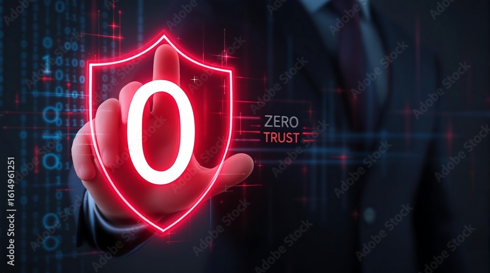 Poster zero trust security model concept for network access and data protection strategy online