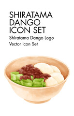 Shiratama Dango logo vector Icon set