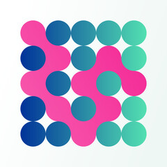 Metaball elements connected with color gradients for object elements in poster and flyer designs, futuristic and modern backgrounds, and luxurious color combinations