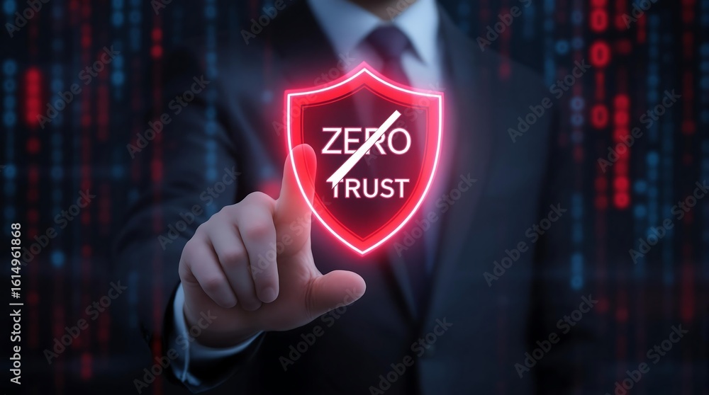 Poster understanding zero trust security model for it network and cybersecurity protection