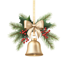 Festive Ornament Decoration: A festive ornament, decorated with golden bell, is the perfect centerpiece for Christmas, exuding joy and celebratory vibe.