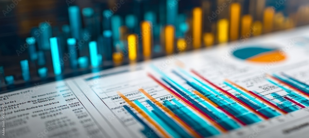 Poster financial analysis and growth trends in modern business analytics for data driven decision making