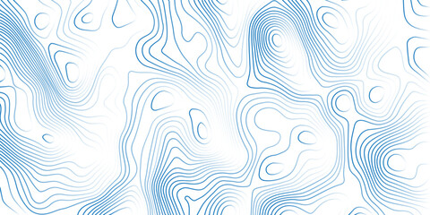 Fototapeta premium Topographic blue luxury map background. Geographic abstract pattern. The topo contour or wallpaper. Mountain trail terrain or path. Vector illustration.