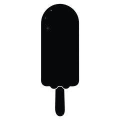 Vector art of a black ice cream popsicle isolated on white background is a sweet treat