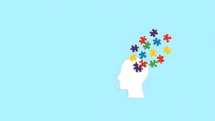  Puzzle Pieces Representing Thoughts and Ideas in the Brain