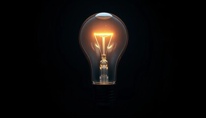 Isolated light bulb with two brain halves, one glowing,  energy,   neural