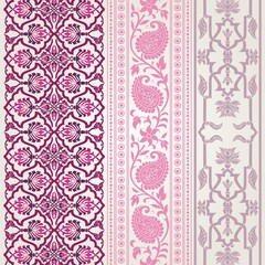 wedding card design, traditional paisley floral pattern , royal India	