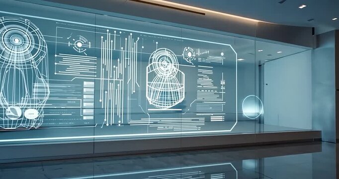 Futuristic interactive display wall