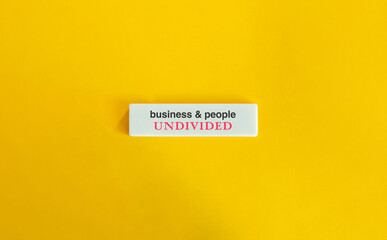 Business and People United Text on Yellow Minimalist Letter Tile