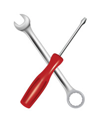 Tools setings icon red, vector illustration