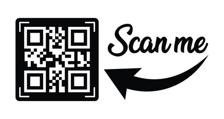 Obraz premium QR code scan icon set. Scan me frame. QR code scan for smartphone. QR code for mobile app, payment and identification. Vector illustration.