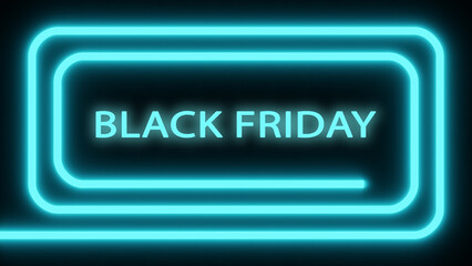  Illustrazione 3D. Avviso. Pubblicità. Affari. Insegna luminosa testo BLACK FRIDAY © massimo_g