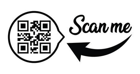 QR code scan icon set. Scan me frame. QR code scan for smartphone. QR code for mobile app, payment and identification. Vector illustration.