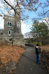 View of Belvedere Castle in Central Park, New York City