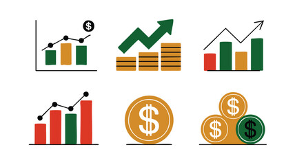 AI Generate Finance Graphics Charts and Money Icons for Investment Illustrations and Business Presentations Promoting Financial Growth