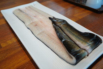 Raw Eel Fillet Fresh and Ready for Cooking