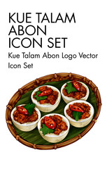 Kue talam abon logo vector Icon set