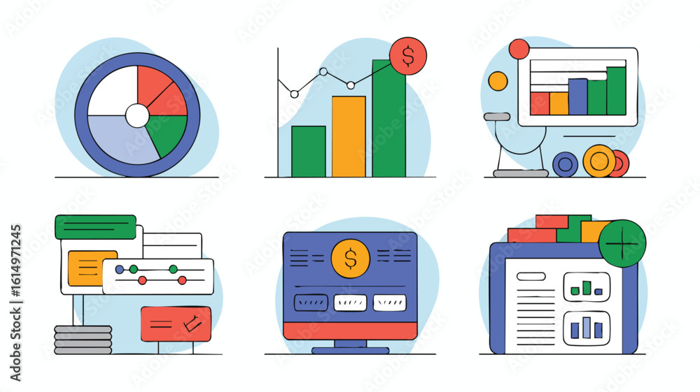 Aufkleber ai generate financial analysis charts revenue data presentation diagrams business reports infographi