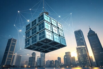 Suspended Cube Building with Self Rearranging Architecture Concept