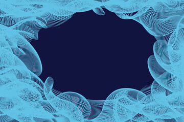 Abstract blue wave pattern design on dark background