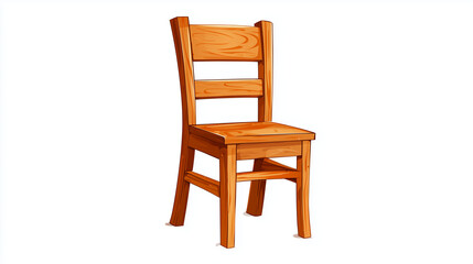 Single wooden chair PNG with transparent background.

