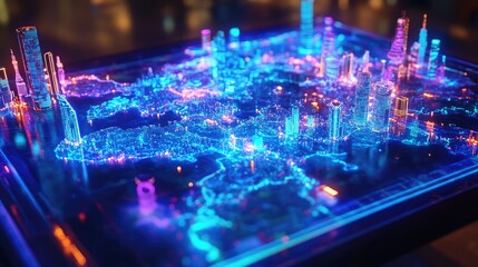 Obraz premium cartography lighting up map