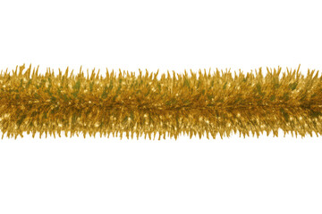 Naklejka premium Seamless shiny golden christmas garland decoration with transparent background, perfect for festive projects