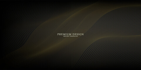 Abstract background design vector illustration of premium line elements on black background with future technology.