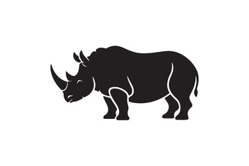 Rhino Silhouette Design Black Rhino Vector Art