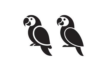 Parrot Silhouette Vector Clipart Design Minimalist Tropical Bird Graphic