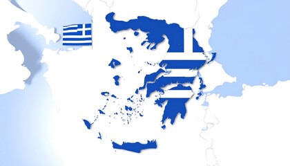 Greece map with flag overlay