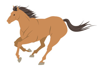 全速力で駆ける馬のイラスト
