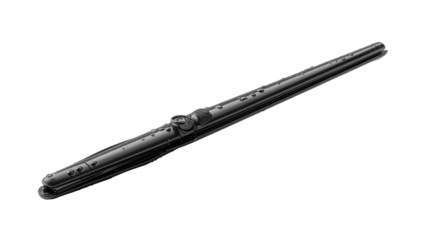 Dark gray, long, slender wiper blade, slightly angled