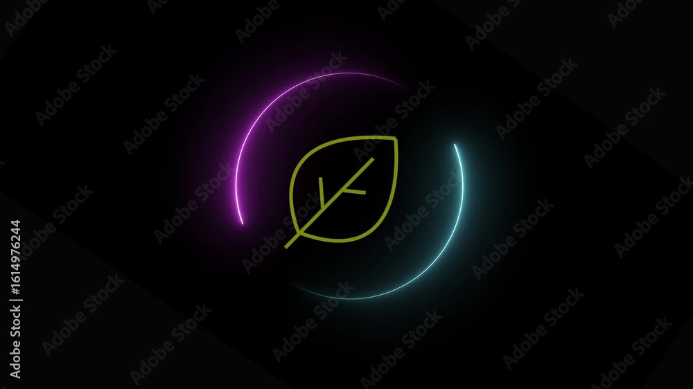 Poster eco recycling icon animation nature, reprocessing. circle recycle arrow loading animation. recycling