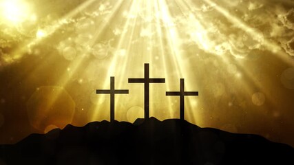 Worship and Prayer based animation with clouds and light rays background loop in 4K HD resolution. Useful for christian, church, spiritual, prayer based concepts.