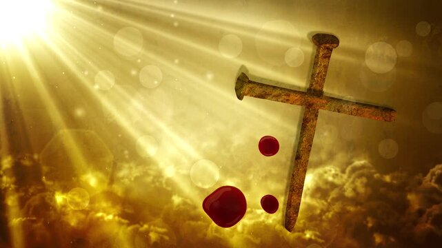 Worship and Prayer based animation with clouds and light rays background loop in 4K HD resolution. Useful for christian, church, spiritual, prayer based concepts. - Powered by Adobe