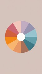 Obraz premium Circular Color Wheel with Pastel Hues Offering a Modern Aesthetic for Design and Creative Projects