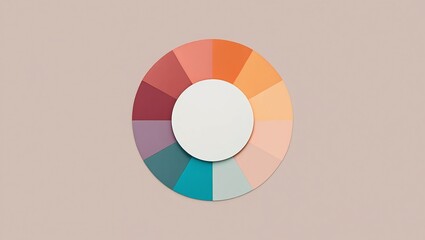 Color Wheel with Pastel Shades and Central White Circle for Creative Design Projects and Artistic Visuals