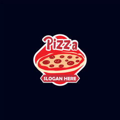 pizza restaurant logo design vector